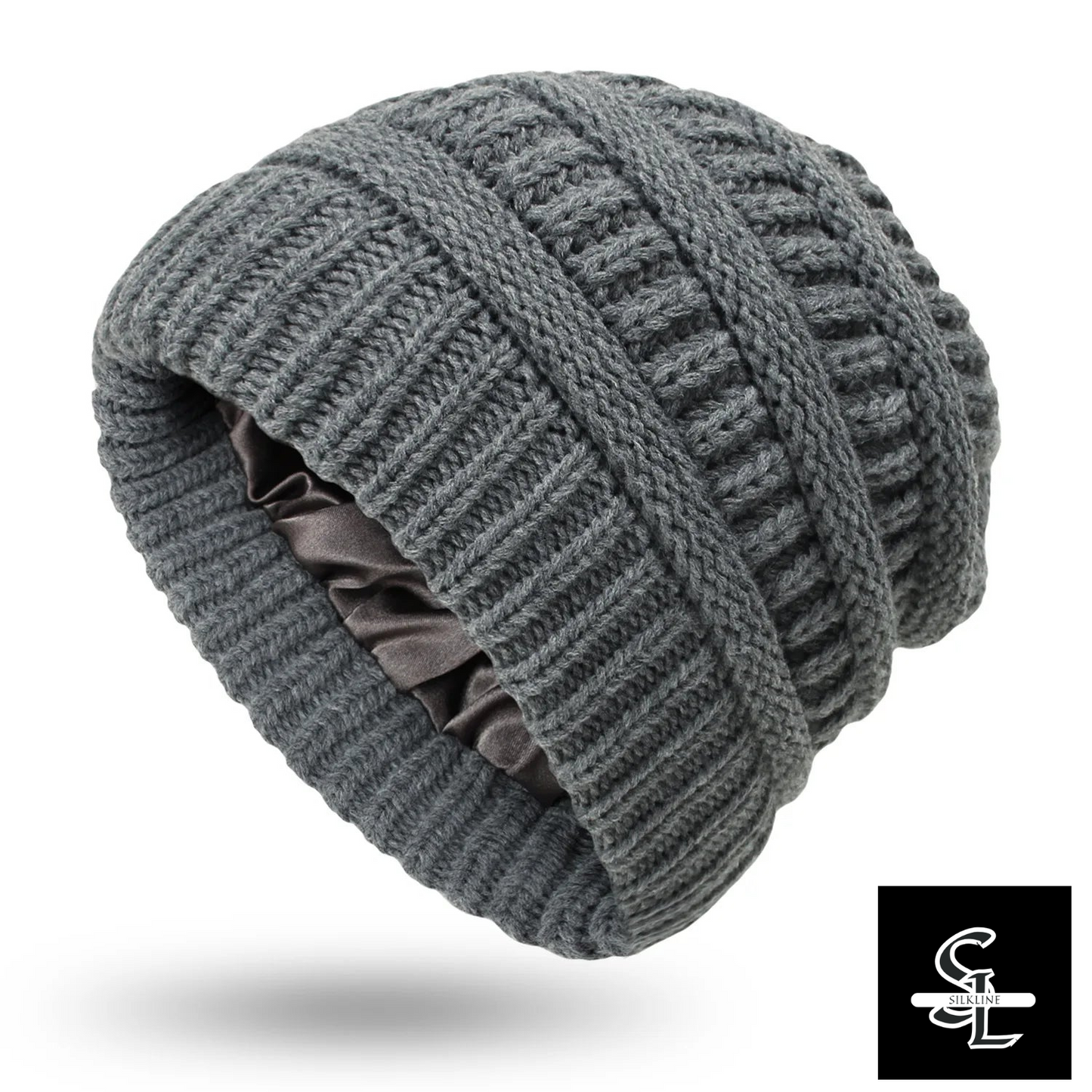 SilkLine™ Cable Knit Satin-Lined Beanie