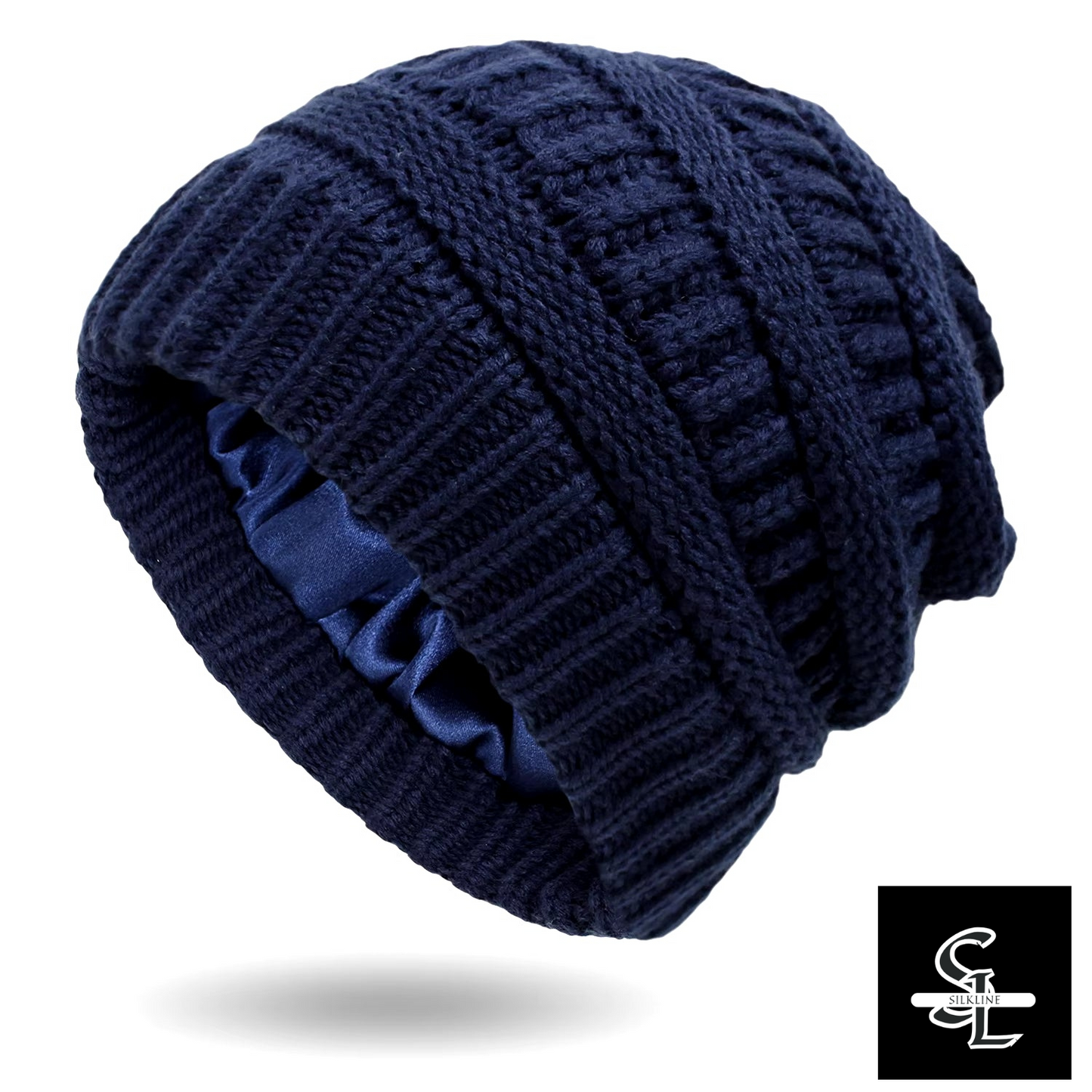 SilkLine™ Cable Knit Satin-Lined Beanie