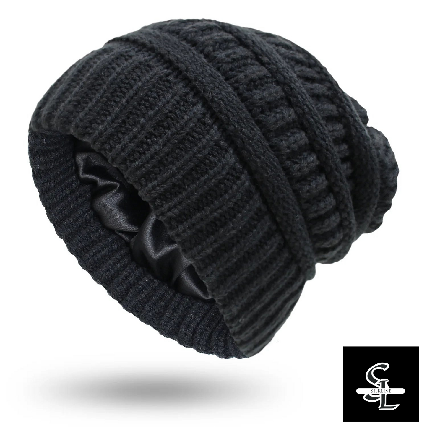 SilkLine™ Cable Knit Satin-Lined Beanie